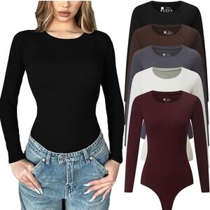 Amazon Fitted Stretchy Bodysuit Crew Neck (5 Pack)